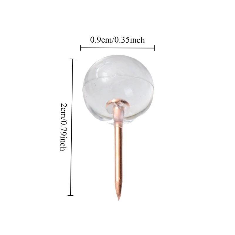 Transparent Thumbtacks, Plastic Box, Round Head Nails, Cork Press Nails, Transparent Big Head Nails, Drawing Board Fixing Nails