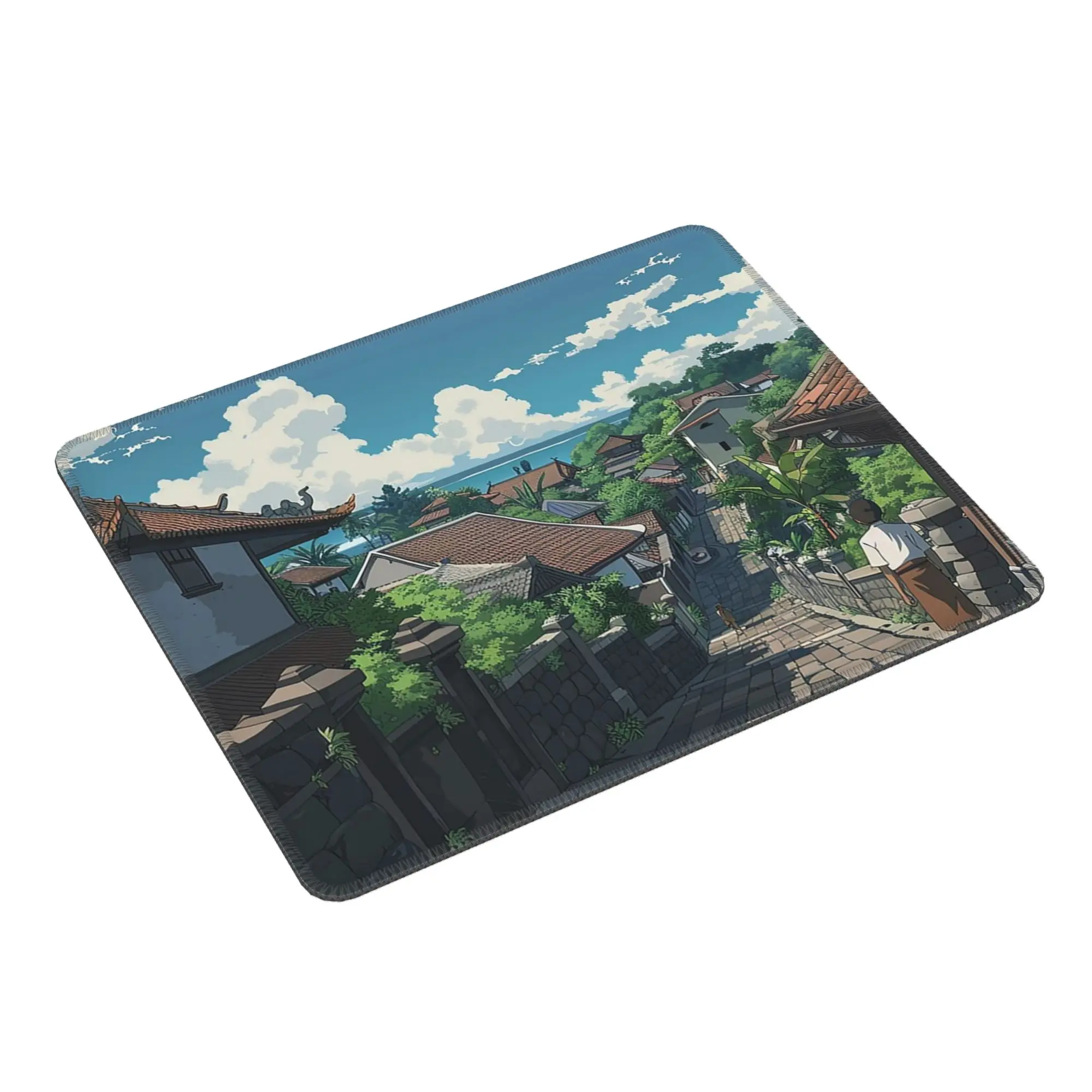 

Warm Town Landscape Design Mouse Pad Computer Keyboard Mouse Mat Gaming PC Laptop Desk Mat Office Accessories Table Mats