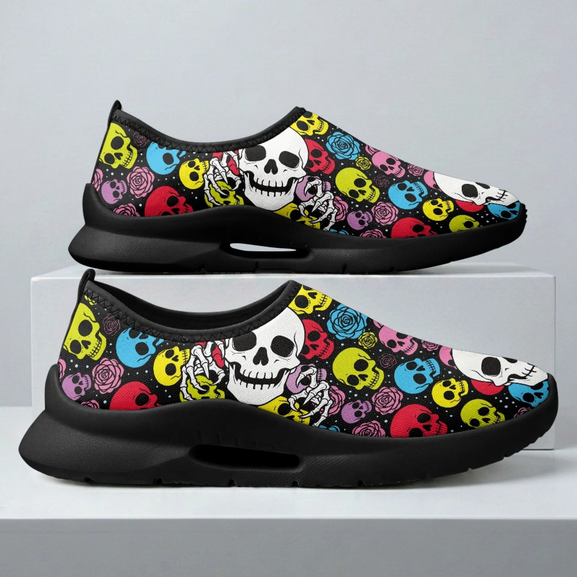 

XIXIRIMIDO Skeleton Mens Casual Shoes Slip On Walking Sneakers Womens Gym Workout Shoes Breathable Mesh Walking Sneakers 35-48