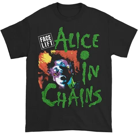 Alice in Chains T-shirt Retro Grunge Rock Band Album Pattern T-shirt Men's and Women's Retro Short Sleeve Cotton T-shirt