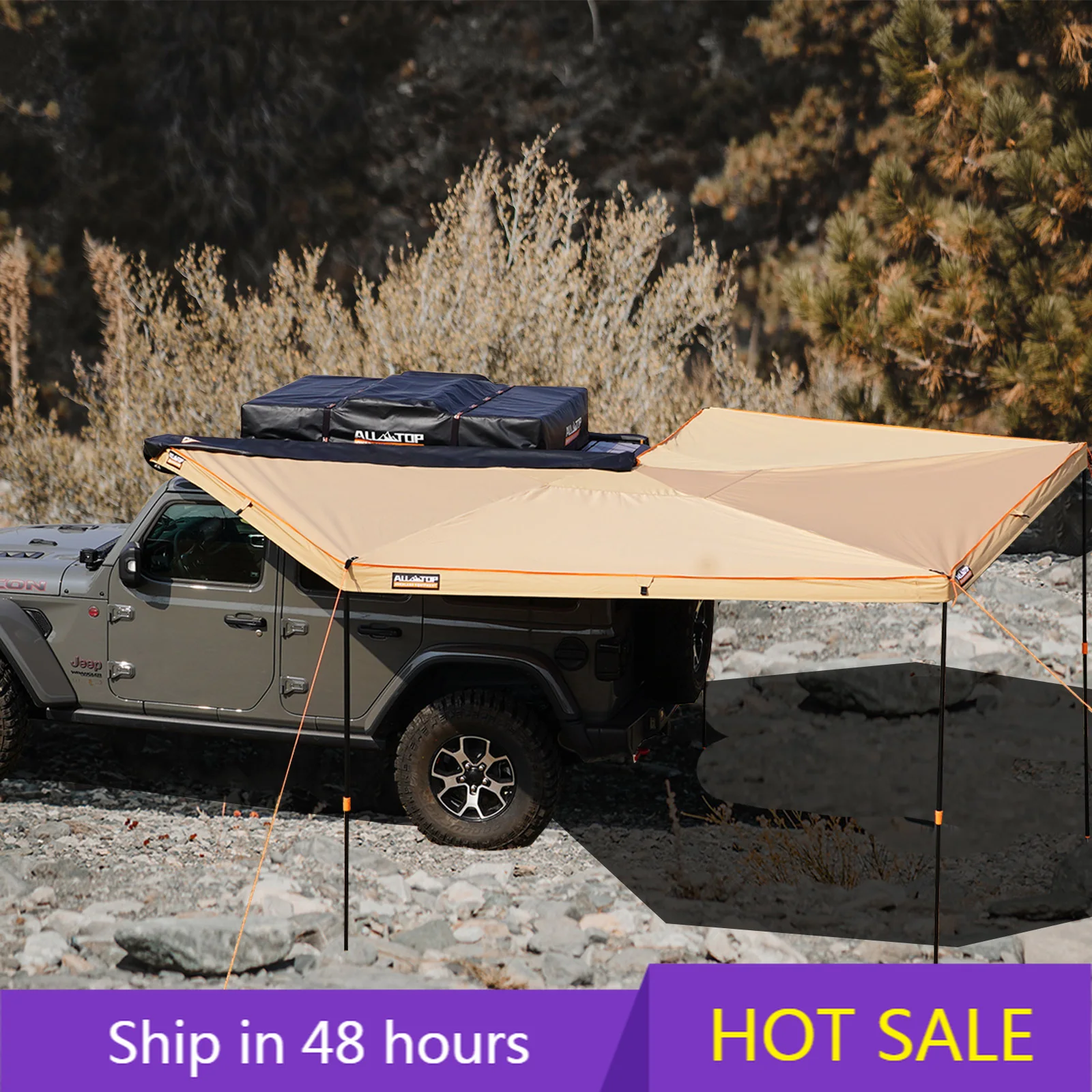 

POWER LEAP4x4 4wd Car Awning 270 Degree Side Awning Tent Aluminum for Camping Sun protection
