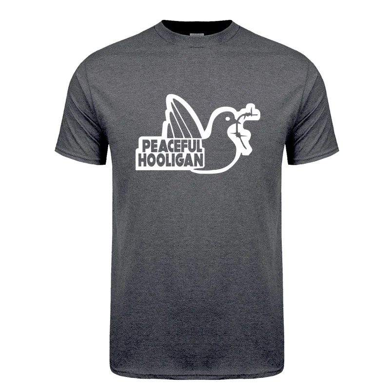 Peaceful Hooligan T Shirt Summer Men Cotton Funny T-Shirts Tees