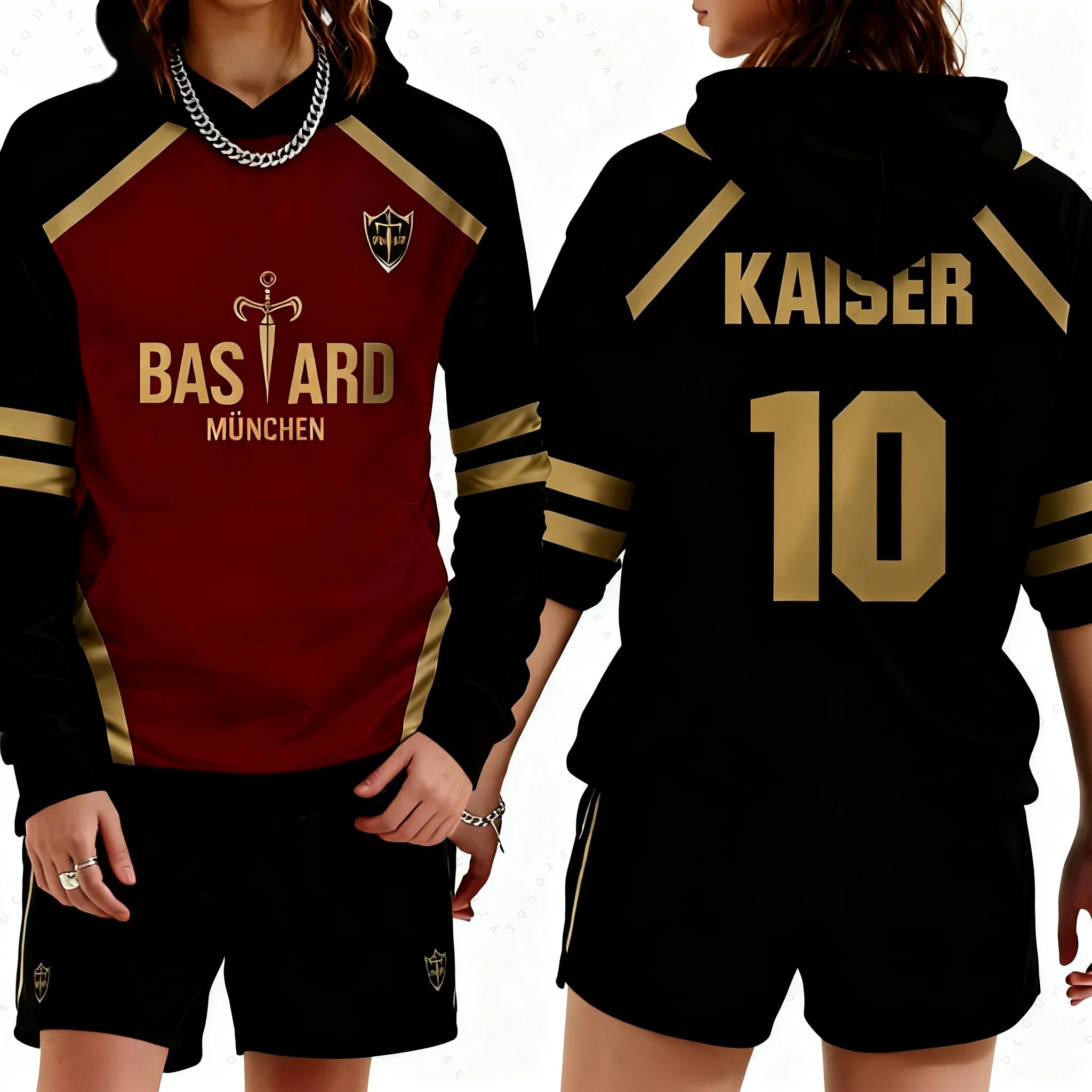2026 Blue Lock Anime Bastard München Team Uniform Sports Hoodie No. 10 Kaiser Long-Sleeved Sweatshirt Men Women Child Sweatshirt