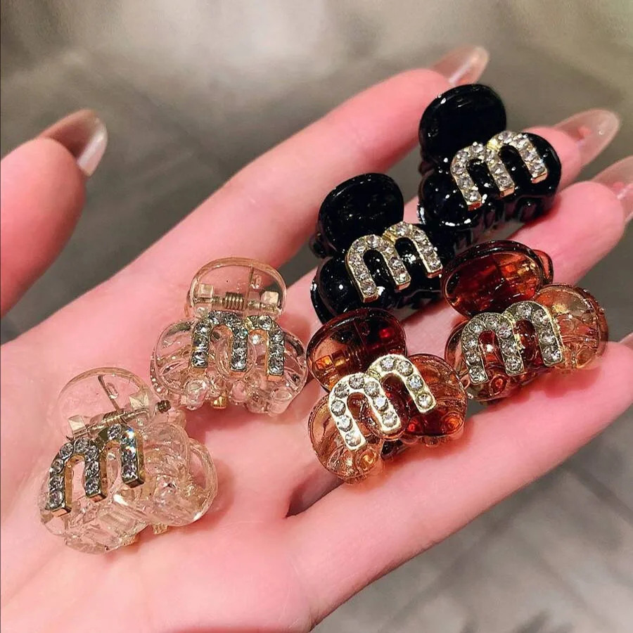 New Acrylic Rhinestone Bangs Side Hair Clip Forehead Clip Shiny Headdress Hair Clip Grab Women Girls Hair Style Accessories