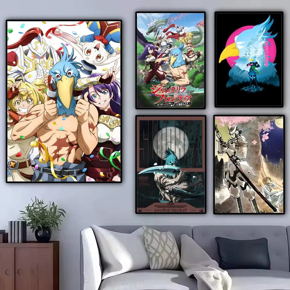 Shangri-La F-Frontier pintura caligrafía lienzo cartel: sin arrugas impermeable duradero todo el espacio decoración de pared