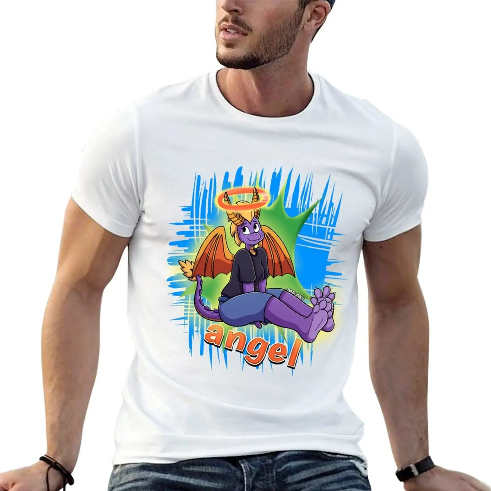 

Spyro Anthro Angel T-Shirt black cotton t-shirt plain for man package t shirts for man cotton soft man t shirt cotton T-shirt