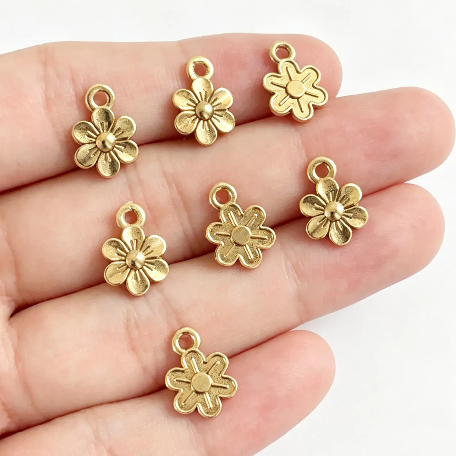 40Pcs 9mm Zinc Alloy Mini Snowflake Charms, Handmade DIY Jewelry Making Supplies EF3965