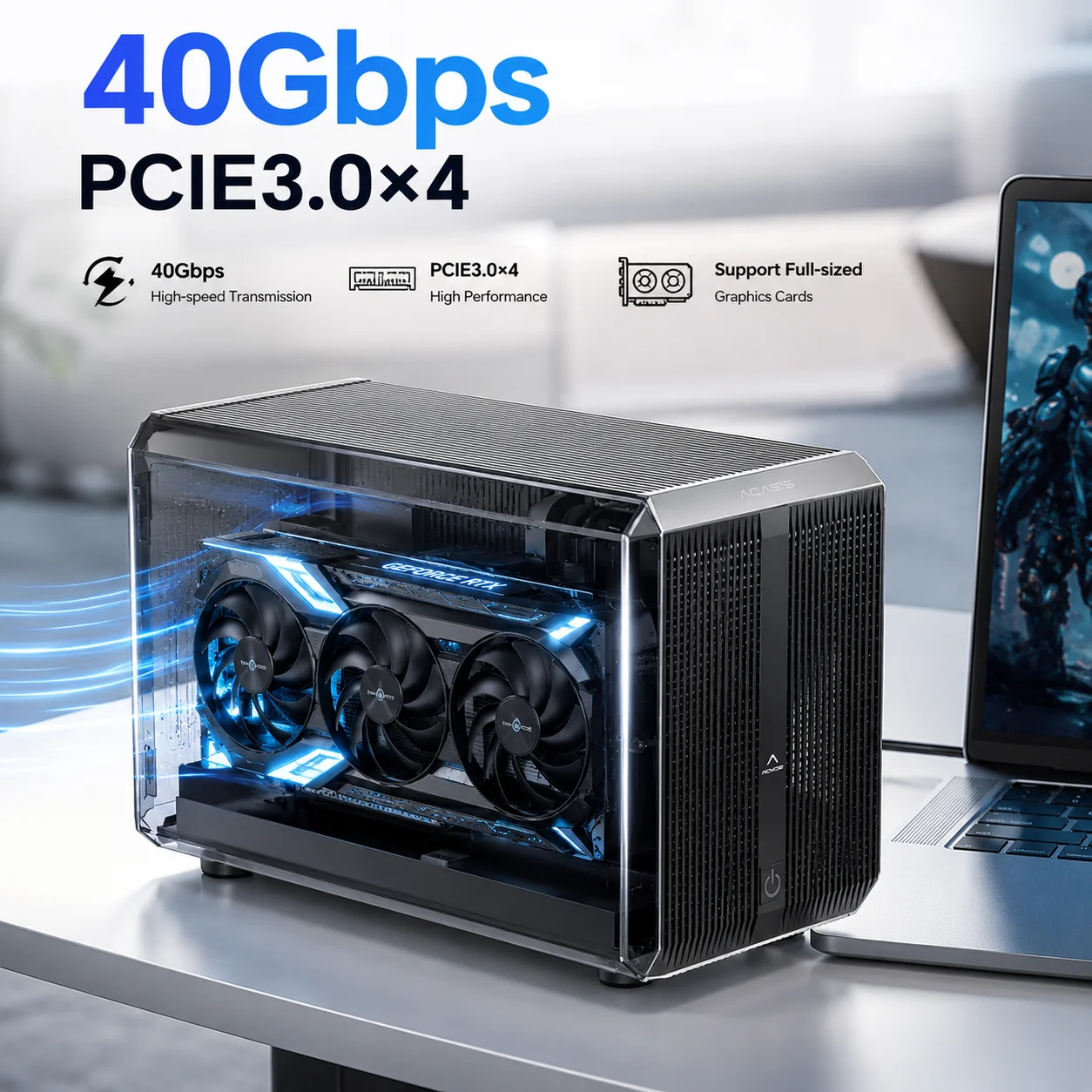 Thunderbolt 4 External Gpu Enclosure - Carcasa eGPU Acasis de 40Gbps, Thunderbolt