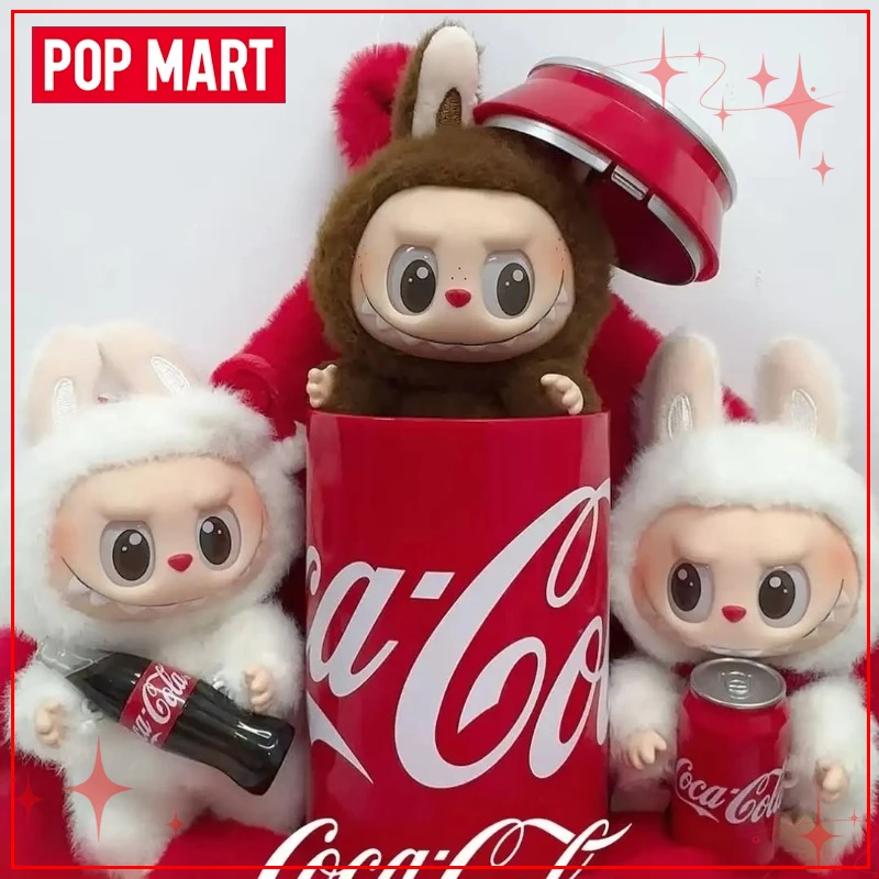 

Подлинная POP MART Labubu The Monsters Coca Cola Series слепая коробка виниловое лицо плюшевая кукла кулон фигурка рождественские подарки
