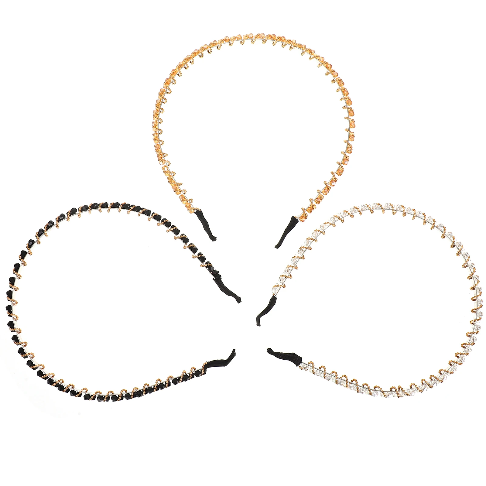 

3 Pcs Crystal Headb s Sparkly Decorative Hair Accessories for Women Girls Non Slip Spa Washing Face Trendy Fashion Glossy