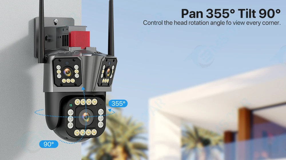 9MP UHD IPC360Home APP Triple Lens WIFI IP Camera Full Color AI Humanoid Detection Home Security CCTV Intercom Baby Monitor