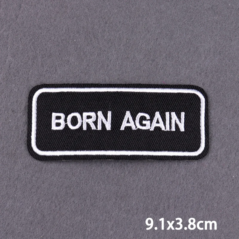 Schwarzer Aufnäher mit Slogan zum Aufbügeln für Kleidung, DIY-Stickerei-Applikation, Bügelbare Aufnäher, DIY-Bügelsticker, Abzeichen – Detail 34