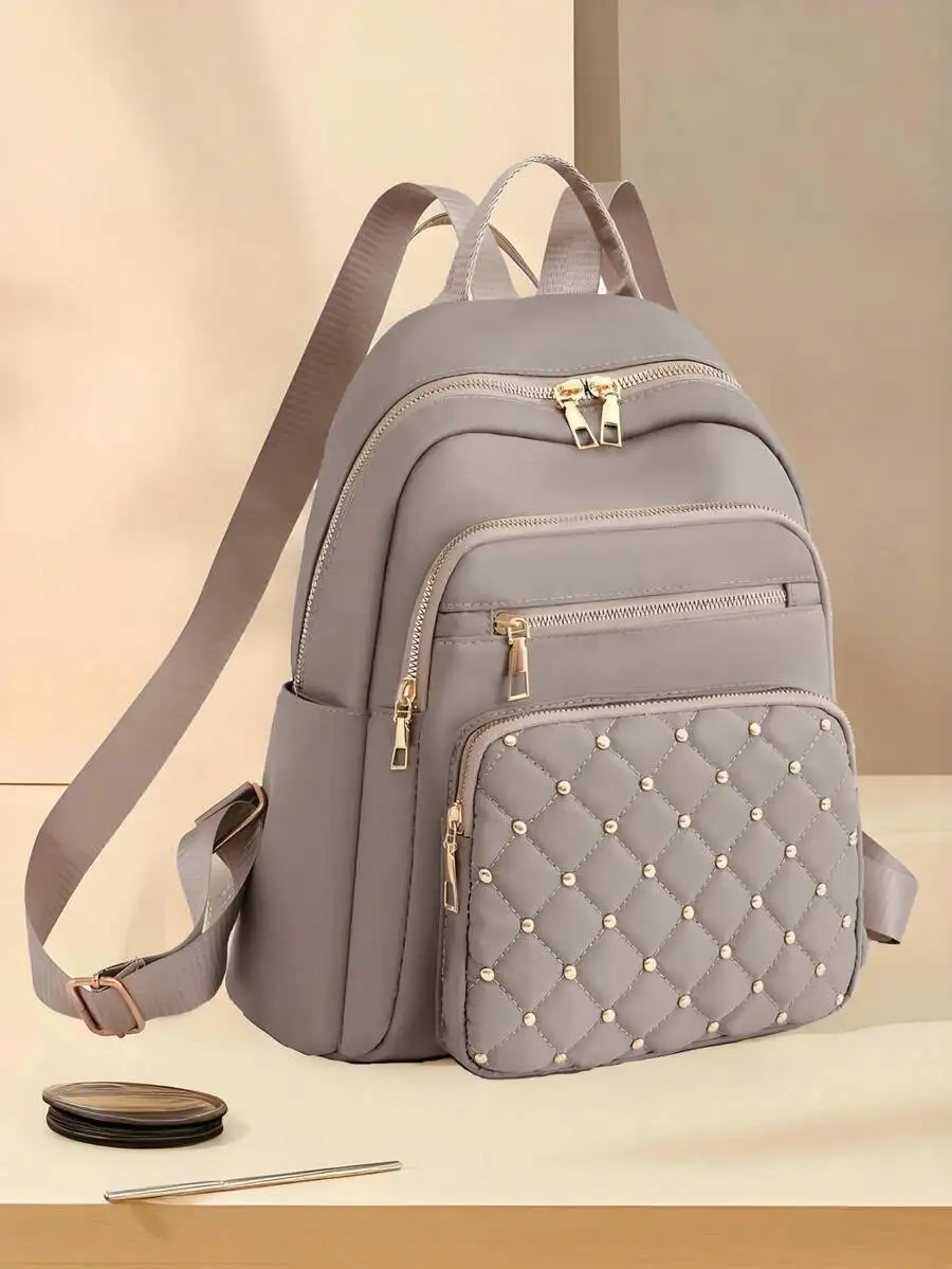 Backpack Women's New Diamond Shape Large Capacity Travel Fashion All Casual Bag Oxford Cloth,Waterproof, Lightweight,Back To Sch