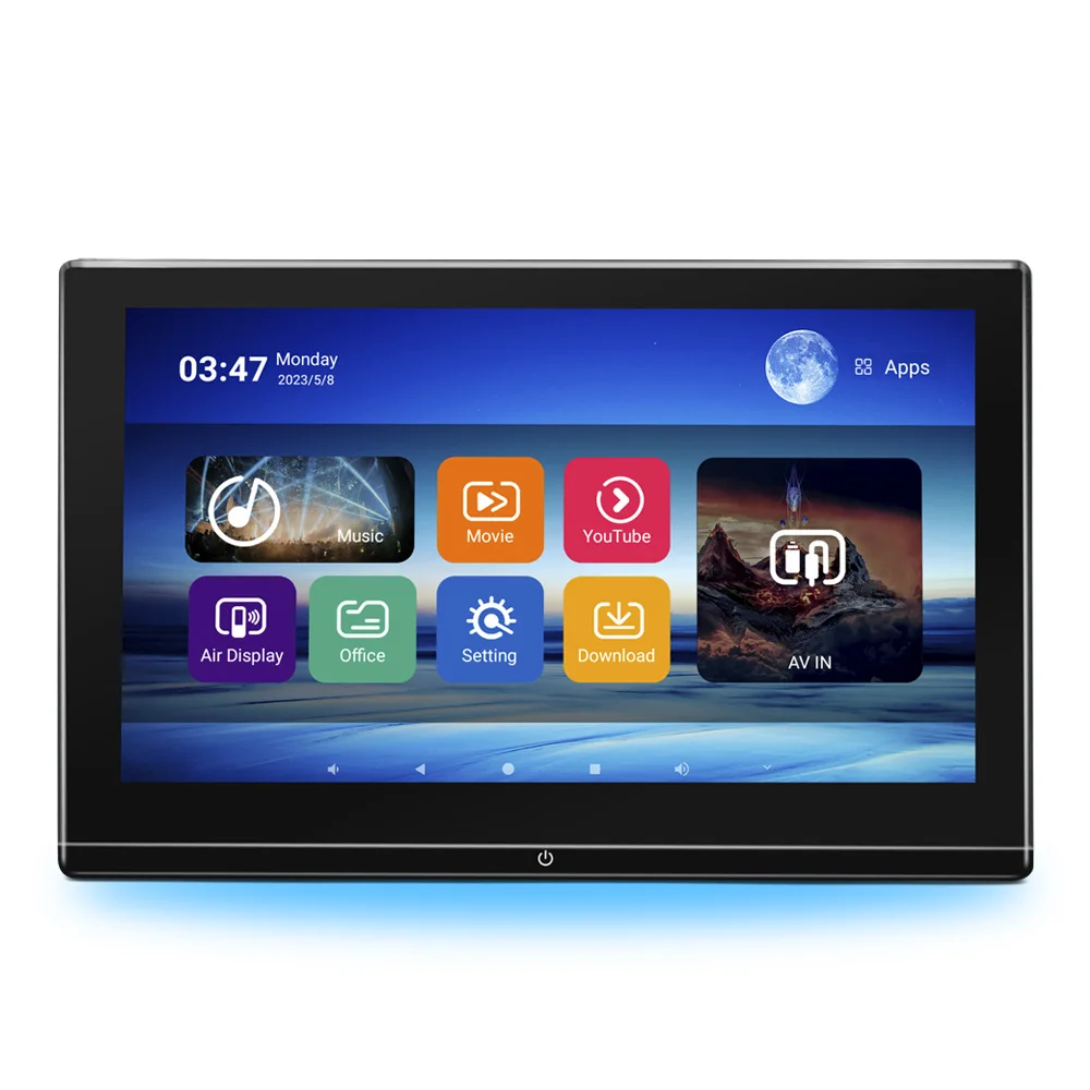 8 core 11.6 inch rear seat entertainment touch screen high definition input support 4k player car TV Android