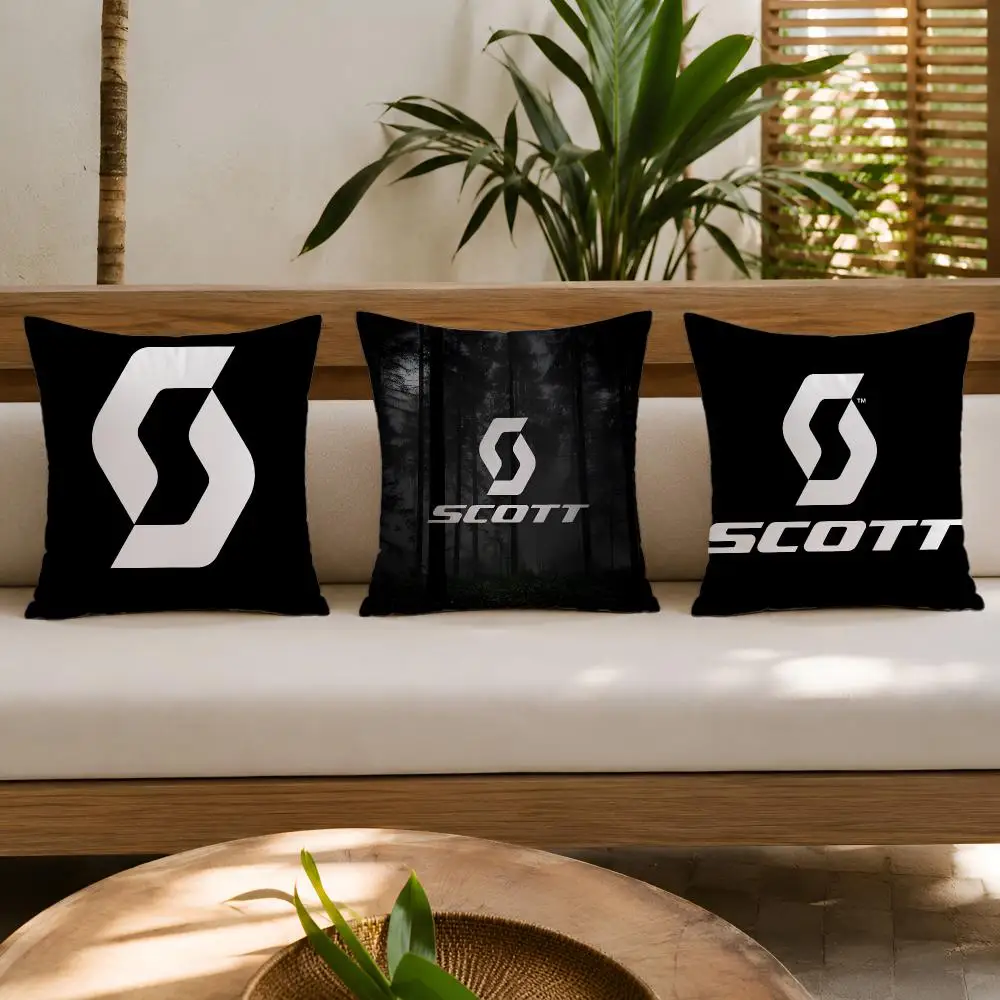 Fashion Cool S-Scott-T Bike Cushion Cover Double-Sided Plush Sofa Cushion Covers Organic Breathable Invisible Zipper