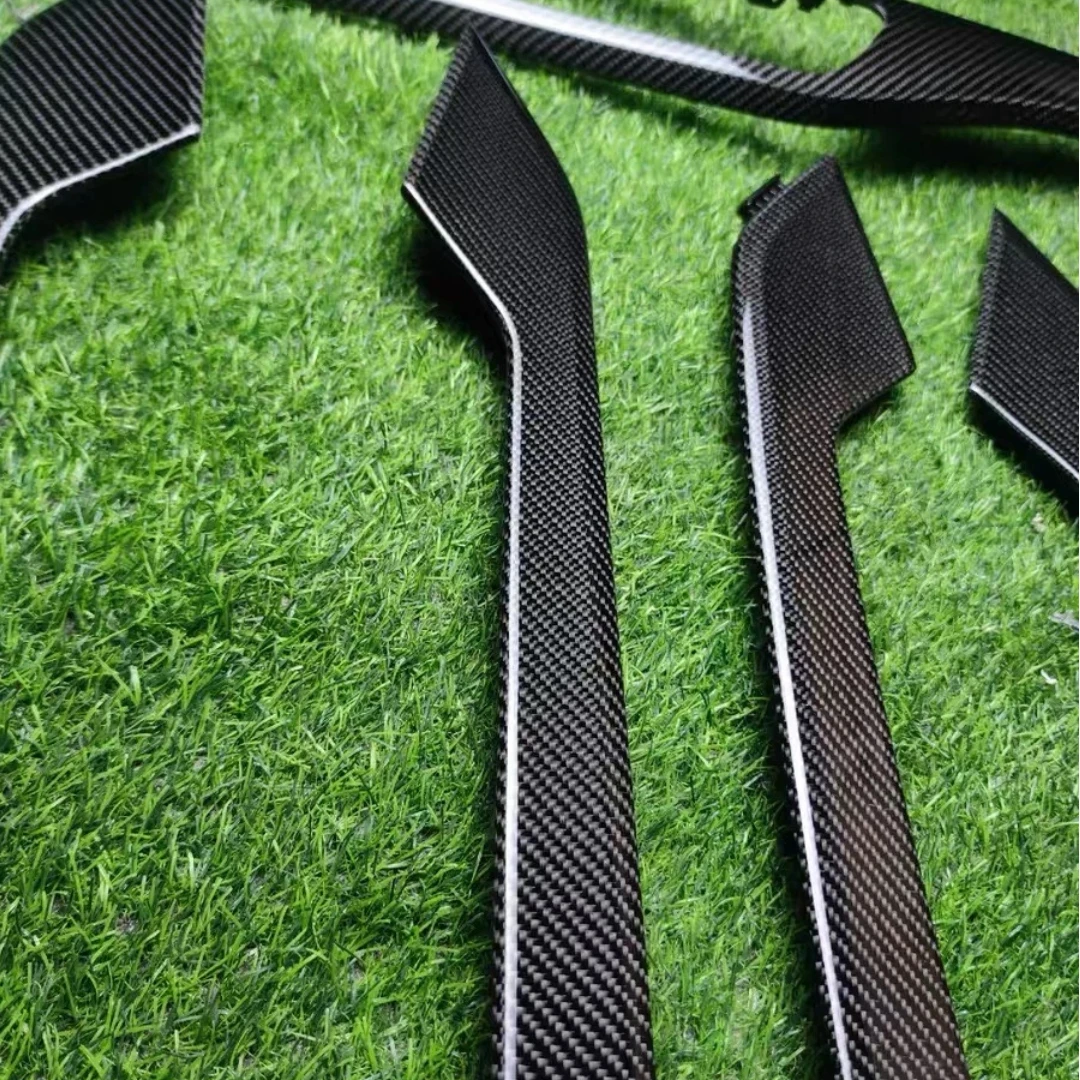 Carbon fiber interior center control panel for Audi B9 B9PA A4 A5 S4 S5 2017-2024 interior upgrade 7-piece carbon fiber interior