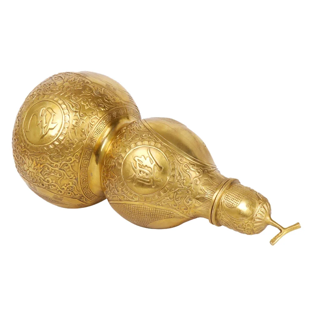 Copper Gourd Golden Craft Adorn Goldendoodle Ornament Cucurbit Decorative Simulation Calabash Office Car