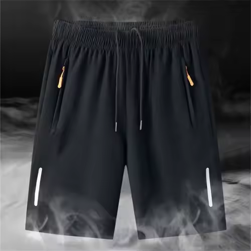 Men's Summer Ultra-thin Ice Silk Beach Casual Shorts Jogging Sport Quick Dry Male Zipper Loose Gym Sports Short Pants Sweatpant - Image 2