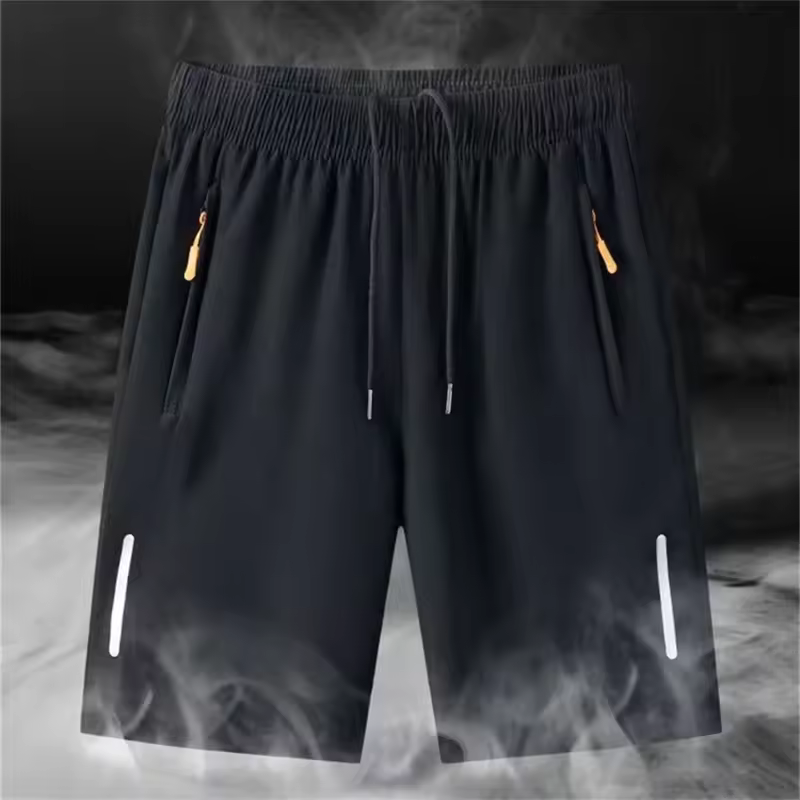 Men's Summer Ultra-thin Ice Silk Beach Casual Shorts Jogging Sport Quick Dry Male Zipper Loose Gym Sports Short Pants Sweatpant - Image 2