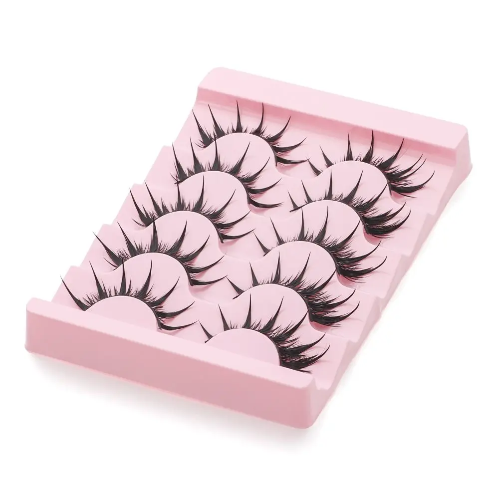 Wispy Fluffy False Eyelashes Soft Band Thick Long 3D Faux Mink Eyelashes Handmade Craft Reusable Thai Wet Eyelashes