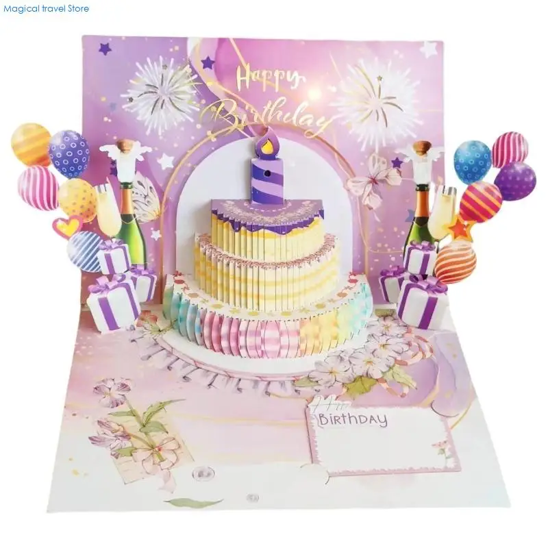 N2UB Musical Birthday Greeting Card 3D Happy Birthday Card With for Women Men Kid