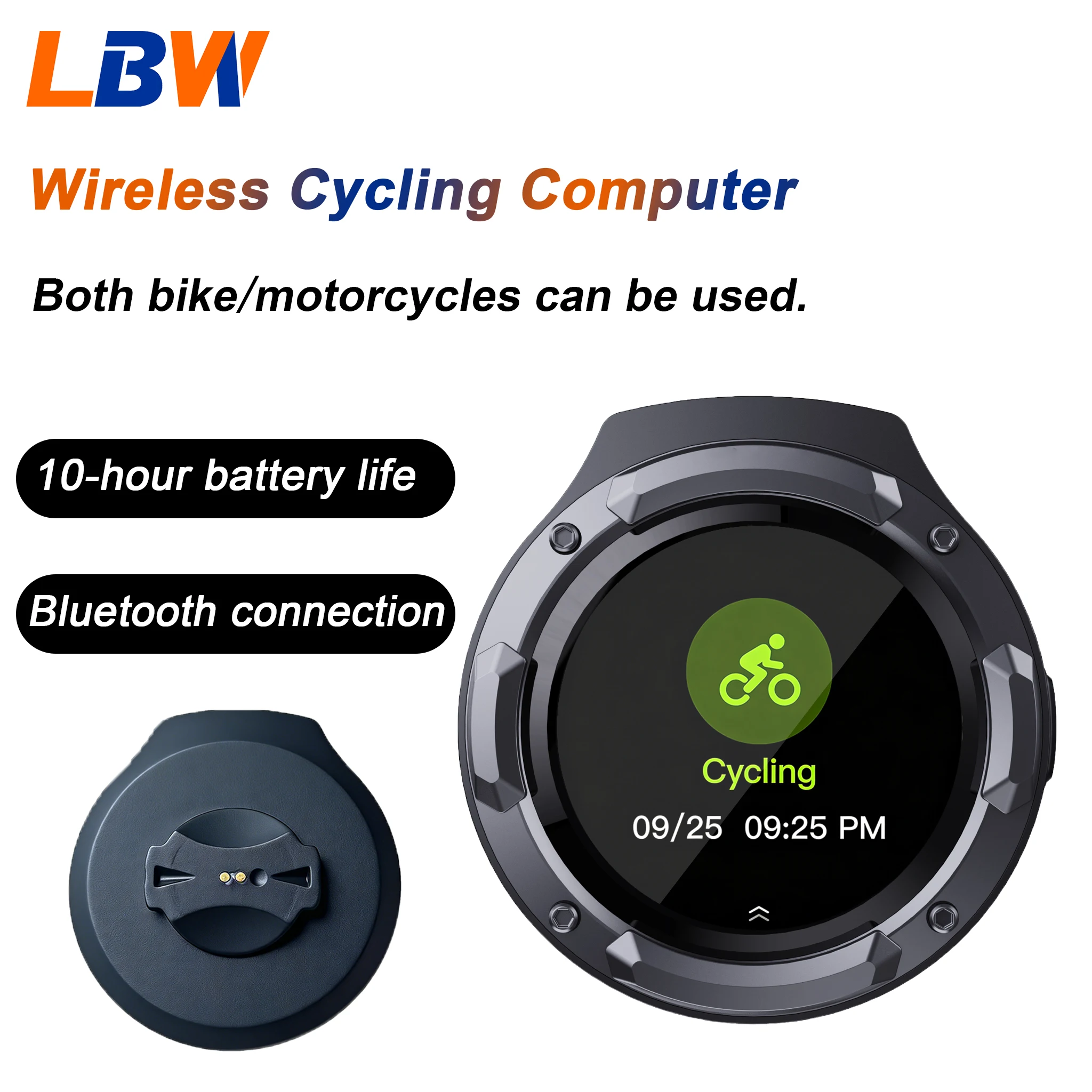 LBW Portable Waterproof Motorcycle GPS Navigator with 10-hour Battery Life Bicycle Navigation Computer For Bike
