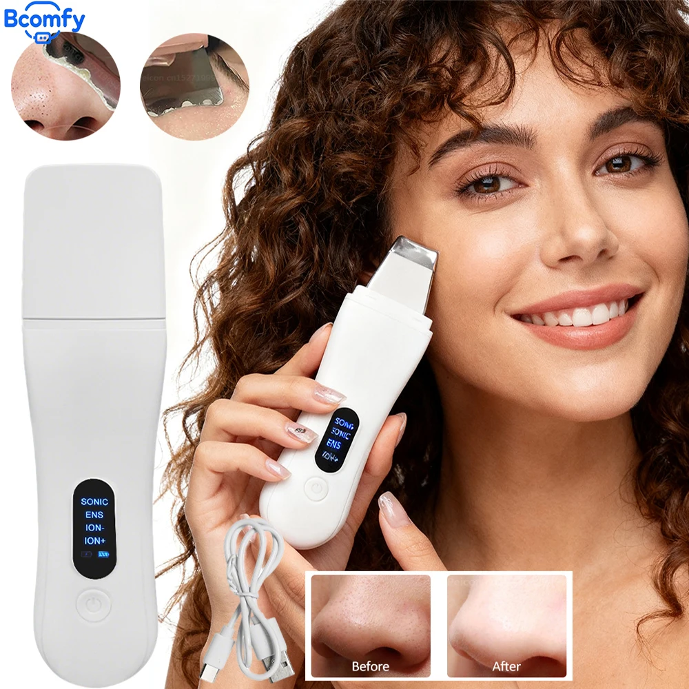 Ultrasonic Skin Scrubber Shovel Spatula for Deep Cleaning Blackhead Removal Pore Shrinking Facial Beauty Device Peeling Machine