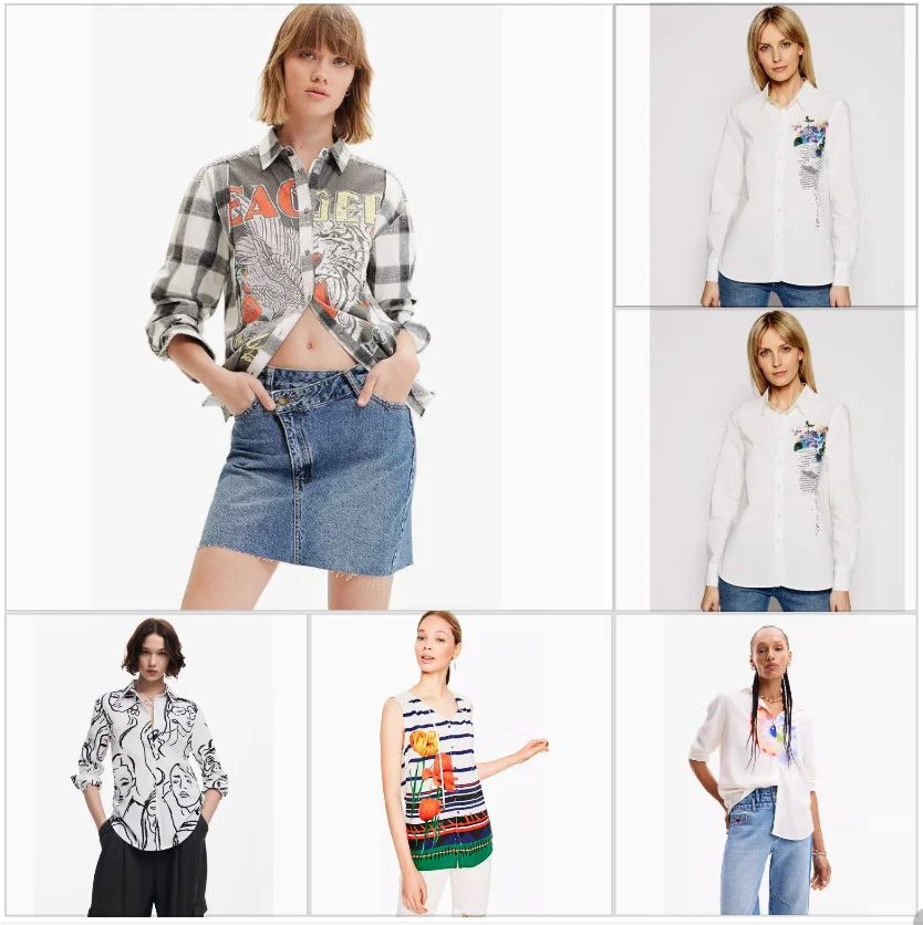 

Foreign trade original order, Spanish embroidery and printing, fashionable and casual new product, button up summer shirt