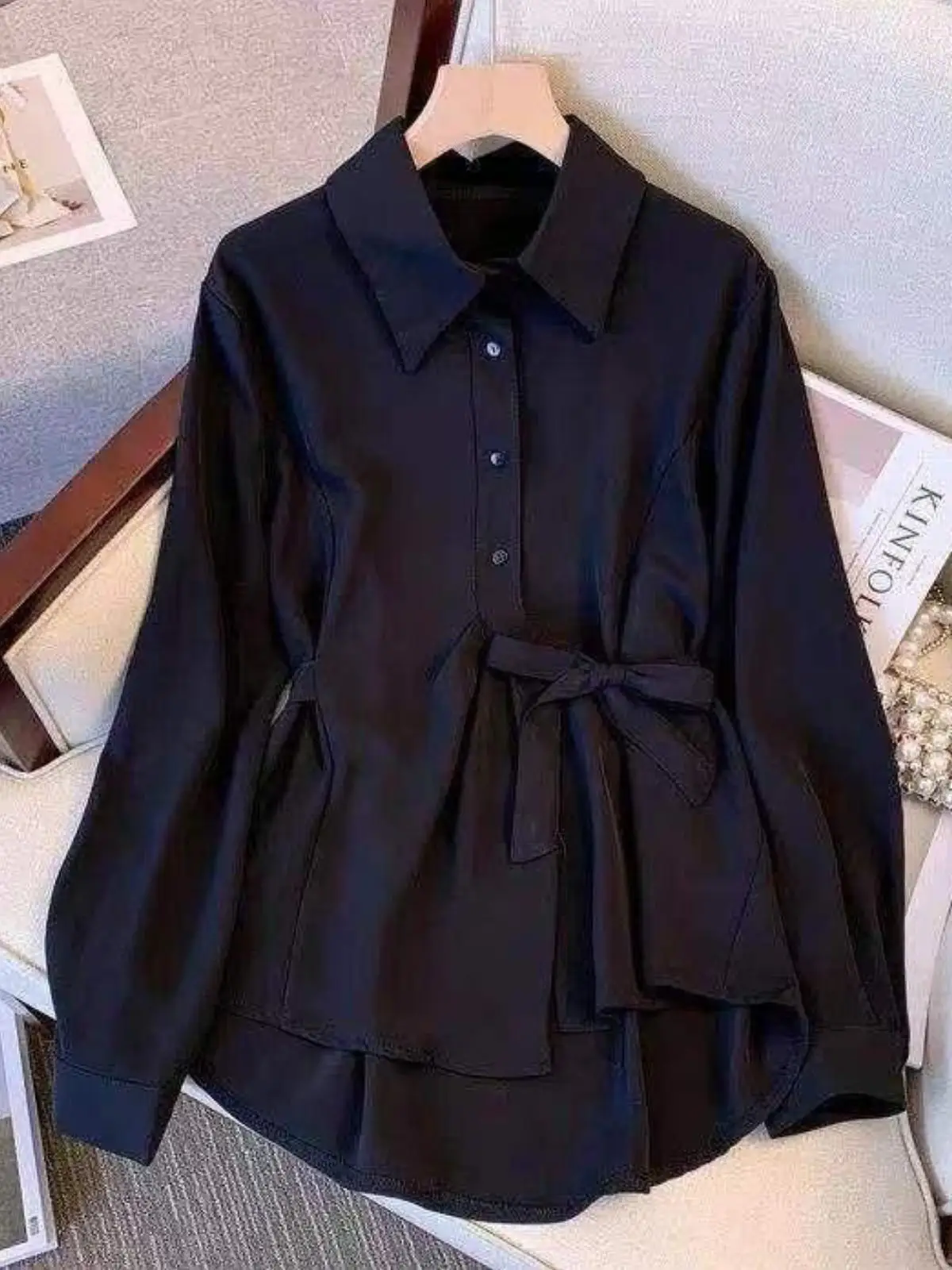 Plus Size Dames Faionable Afslanken Gordel Lange Sve irt Lage Taille A-lijn Midi Dr Lente Seizoen Vrijetijdskleding