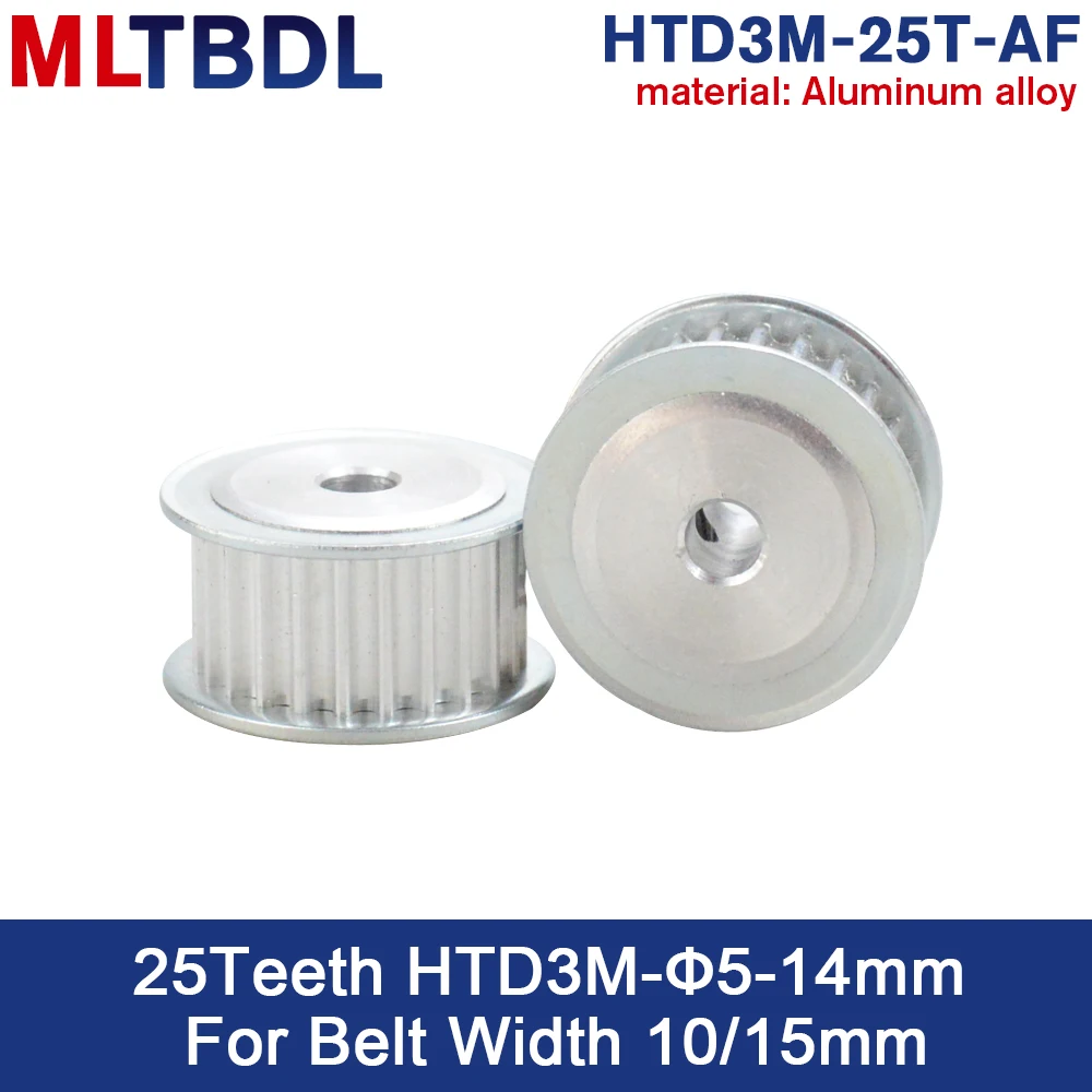 25 Teeth HTD 3M Timing Pulley Bore 5/6/6.35/8/10/12/12.7/14mm for Width 10/15mm AF 3M synchronous belt HTD3M pulley 25Teeth 25T