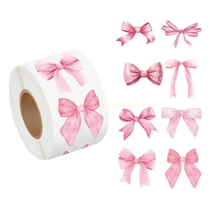 500 Pcs Pink Bows Seal Sticker Decorative Sticker Gift Box Sticker for Journal