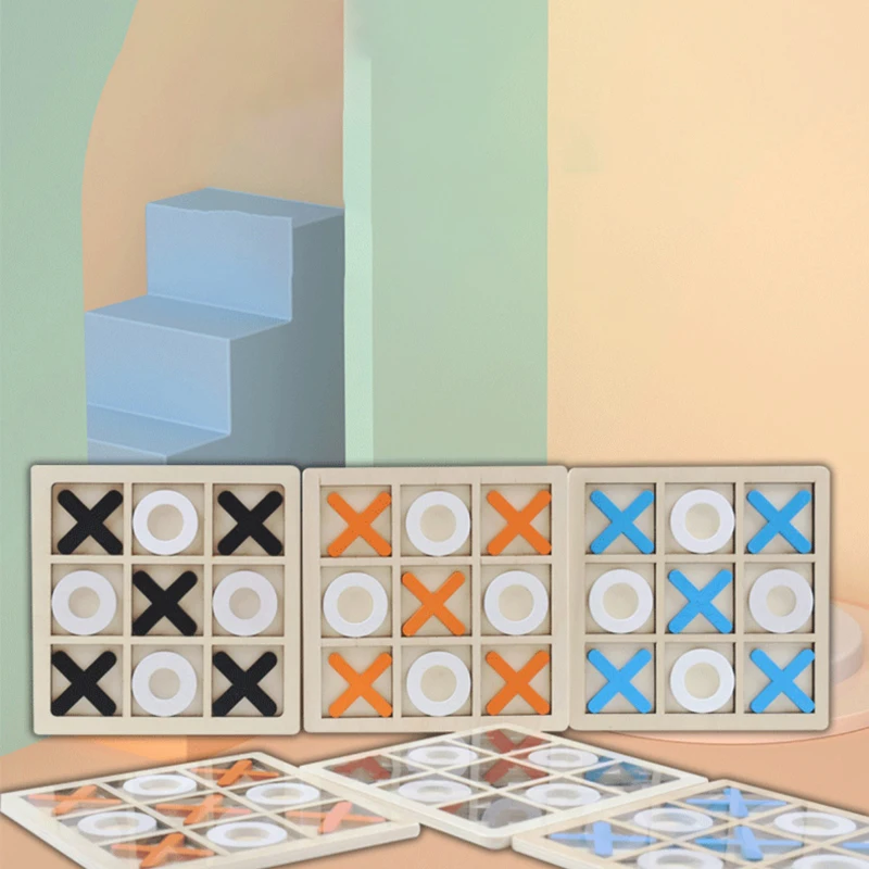 2 Stück, Tic Tac Toe Brettspiel – klassisches Familienspiel für Kinder