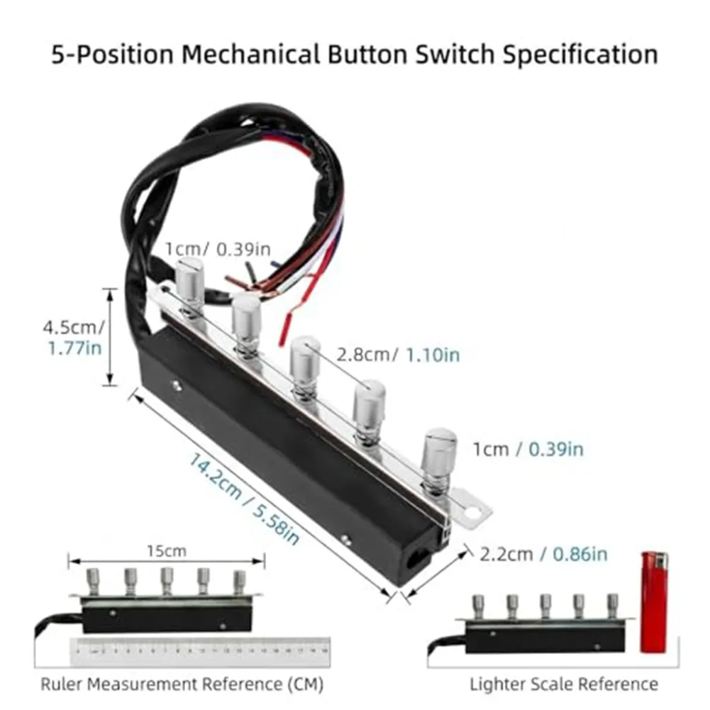 For Vissani SC706T Specific Replacement Switch with For 5 Buttons for Range Hood Control Panel Black 1For 5xFor 5x6cm