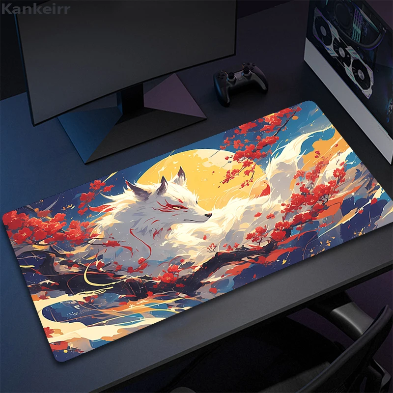 

Игровой большой коврик для мыши Большой коврик для мыши Ноутбук Художественные настольные коврики 70x30 см Компьютерные коврики XXL Клавиатура Настольная панель Kawaii Fox Коврик для мыши для ПК