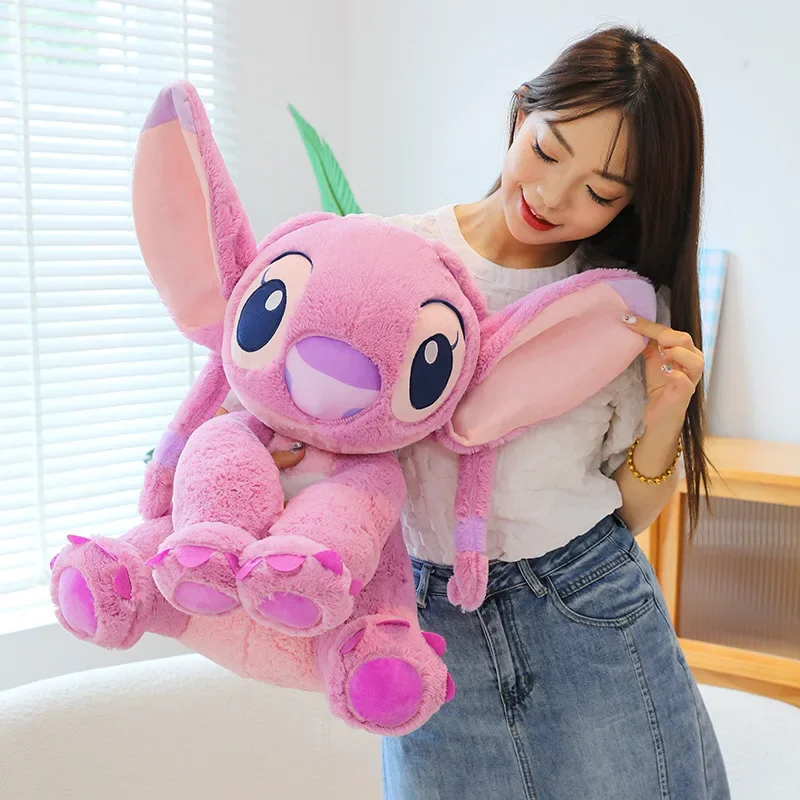 40/50CM dibujos animados de Disney Lilo & Stitch Kawaii chica muñecos de peluche lindo Ángel grandes juguetes de peluche regalos de cumpleaños de Navidad para niñas