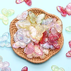 10pcs Laser Colorful Butterfly Beads For Necklace Bracelet Keychain Making DIY Fashion Jewelry Handmade Material