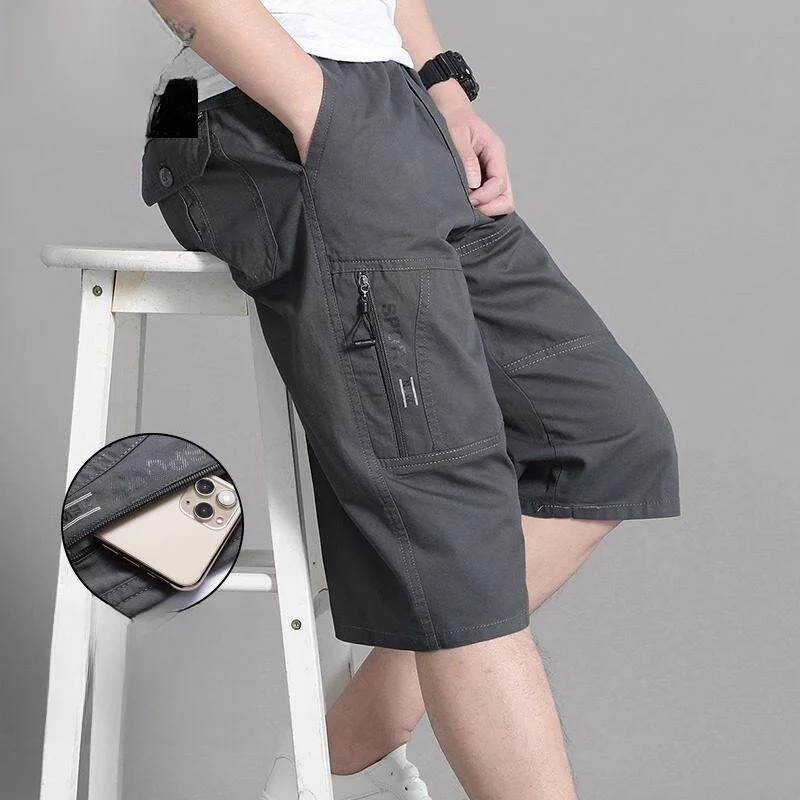 

Men's Summer Casual Cotton orts Loose Fit American Workwear Thin Seven-Quarter Length Outdoor Wear Breathable Straight Leg
