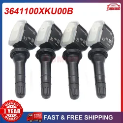 4PCS 3641100XKU00B 433MHz For Haval H2 H6 M6 H7 H5 H7L M6 Plus For Great Wall Wingle 5 7 TPMS Tire Pressure Ssensor