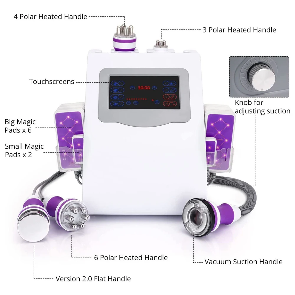 Máquina de adelgazamiento de cavitación 6 en 1, herramienta multifuncional para el cuidado de la piel, Lifting Facial corporal, quemador de grasa