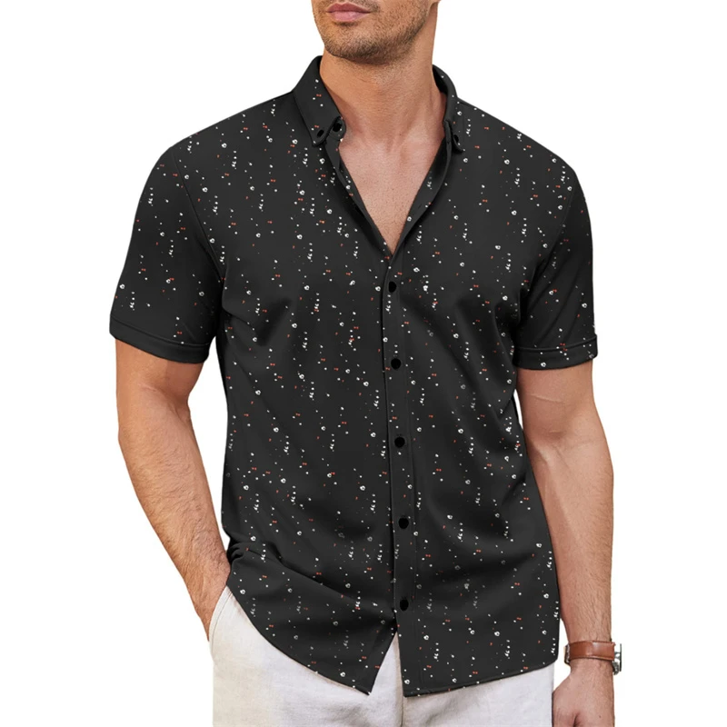 Men\'s shirt lapel summer short-sleeved new style for work, daily casual, breathable, comfortable, simple and fashionable