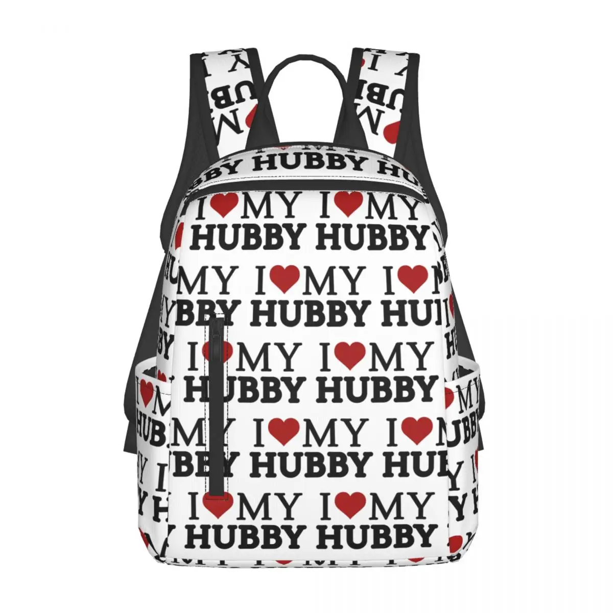 

I LOVE MY HUBBY Backpack Daypack Large Capacity Boys Girls BookBag School Bag Shoulder Bags for Men Women
