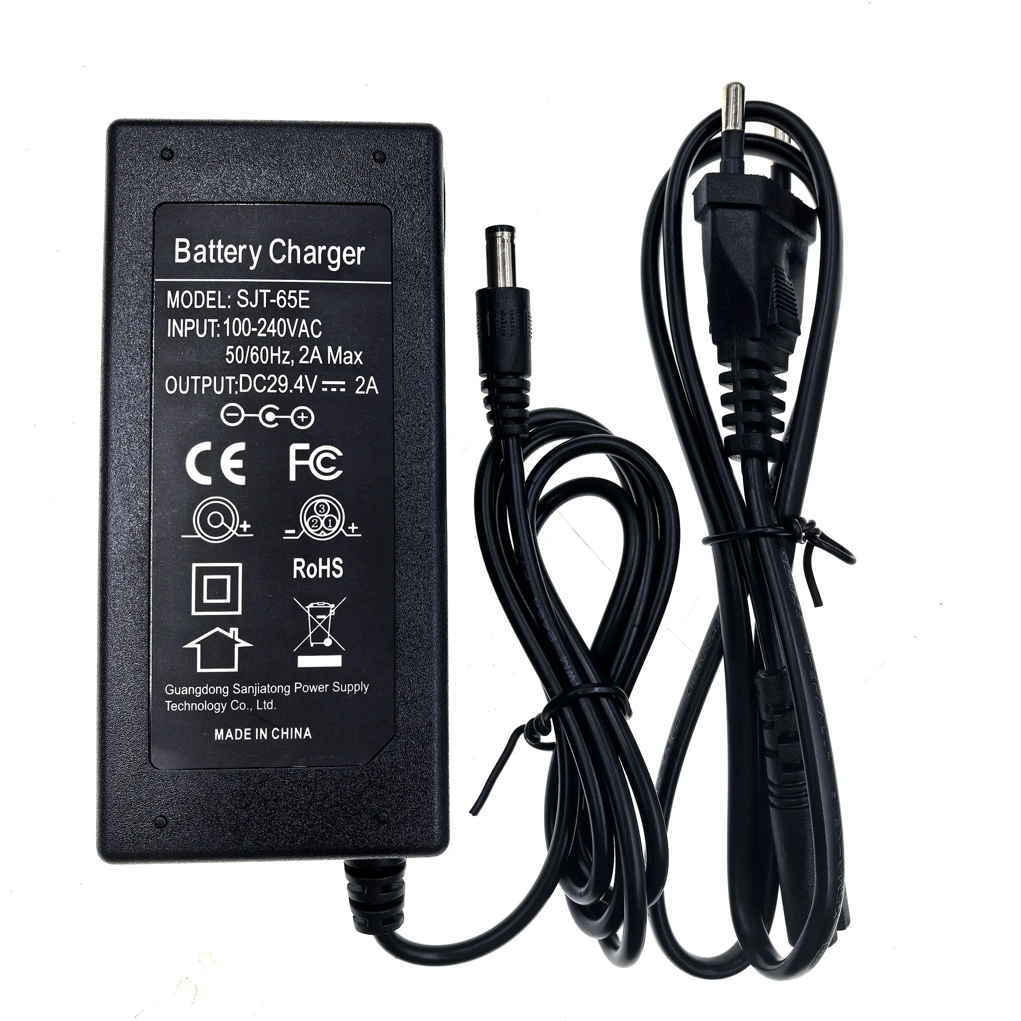29.4V 2A Li-ion Battery Charger for 24V 25.2V 25.9V 7S Lithium Battery Charger with DC5525 Connector