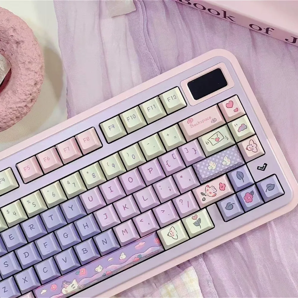 Blue Meow Meow, Keycap 95 Keys, Cherry Highly PBT Customized, Suitable for Mechanical Gaming Keyboard Cap