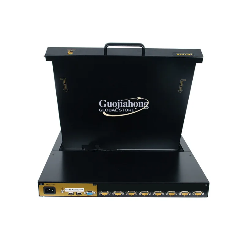 eKL KVM switcher 8-port VGA switcher 8-in 1-out 17-inch LED screen keyboard and mouse integrated cabinet server