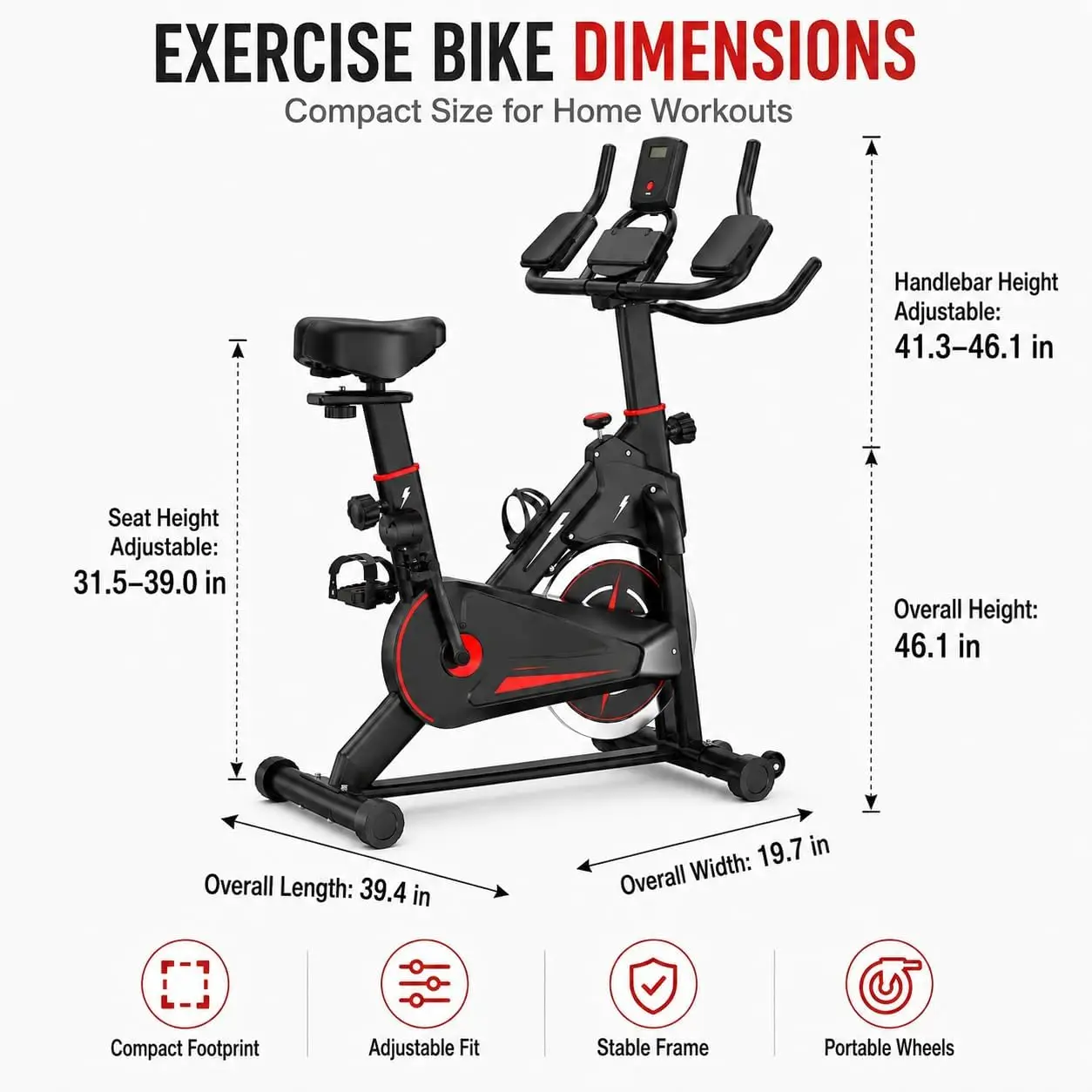 Indoor Magnetic Exercise Bike, Stationary Cycling Bike for Weight Loss with LCD Monitor, Adjustable Resistance, 330 lb Weight Capacity, Low Noise Operation and Tablet Holder
