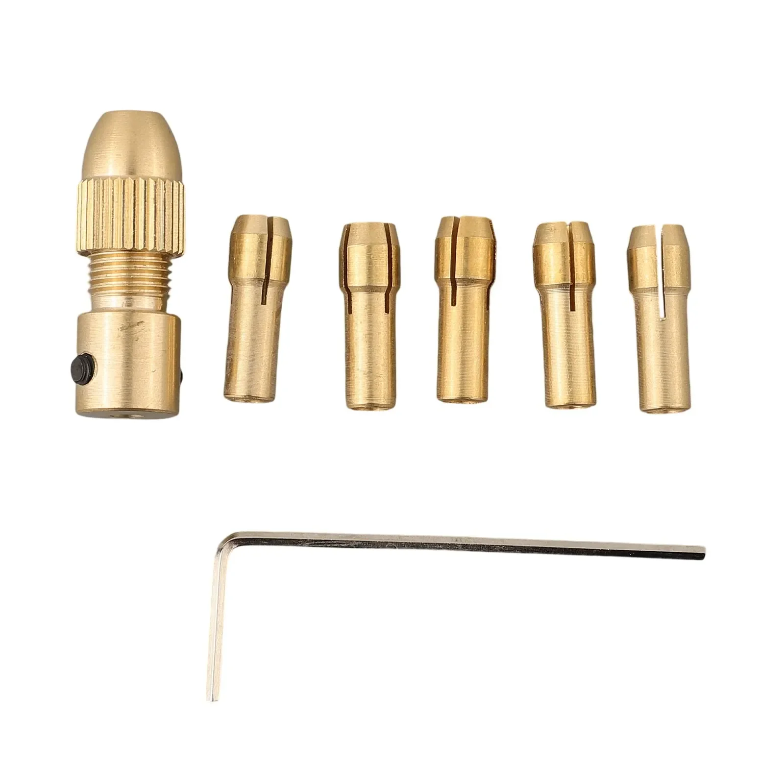 

6 Piece Set Hole Diameter 0.5-3.0mm Brass Center Shaft Drill Chuck Set Small Motor Electric Drill Accessory Tool Set