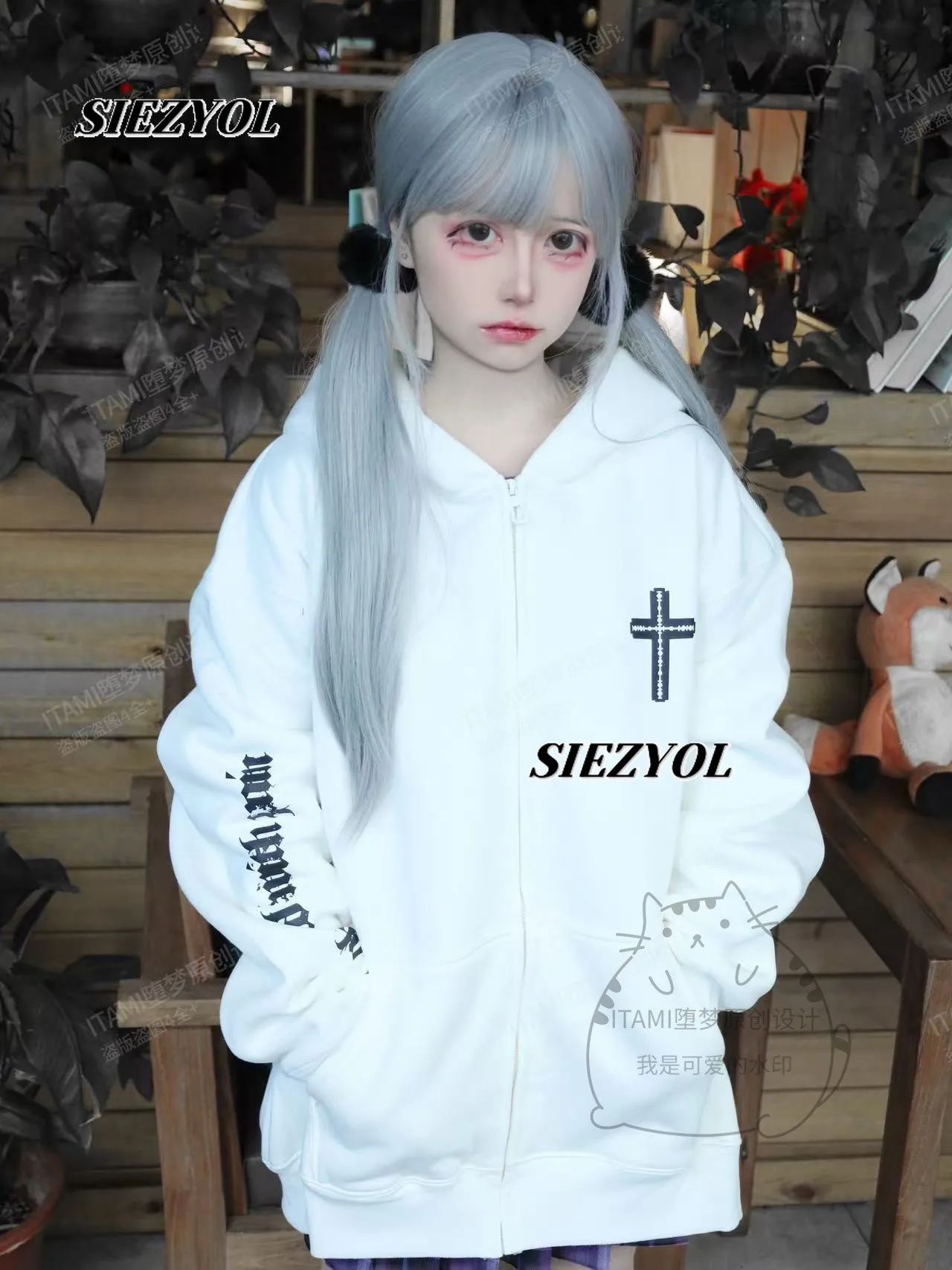 Autumn Winter Lamb Wool Thickened Oversize Cardigan Hoodies Mass Production Subculture Sweet Girls White Loose Zipper Sweatshirt