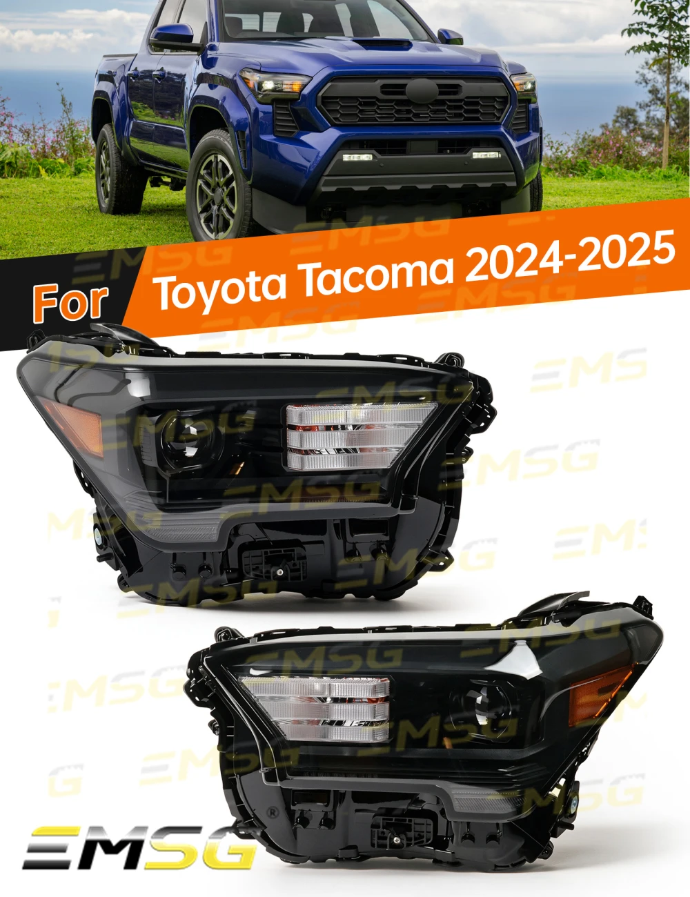 LED Headlight Assembly For Toyota Tacoma 2024 2025 Car accessories Front Bumper Head Lamp DRL Turn Signal 81150-AK010 81110AK010