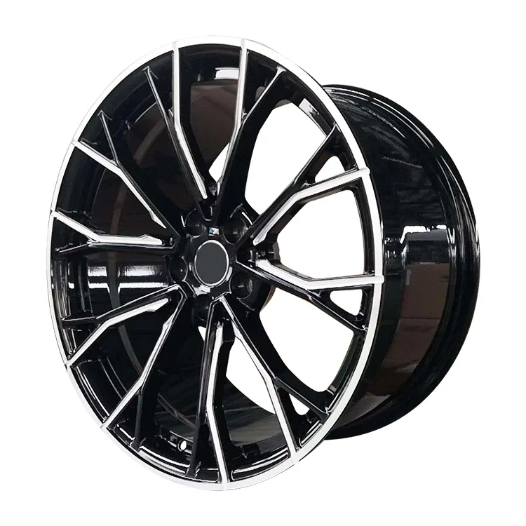 Bright black spokes milling bright edges 19*8.5 5x112mm pcd Used Customize Forged Aluminum Alloy Wheel for bmw