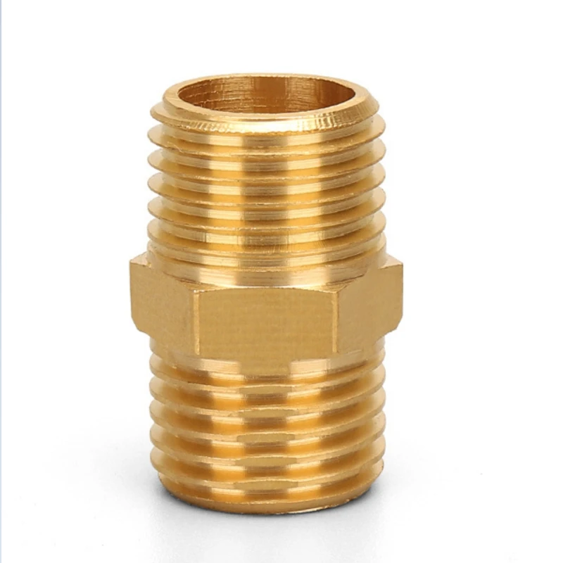 Standard brass pipe hose fitting hex nipple bushing